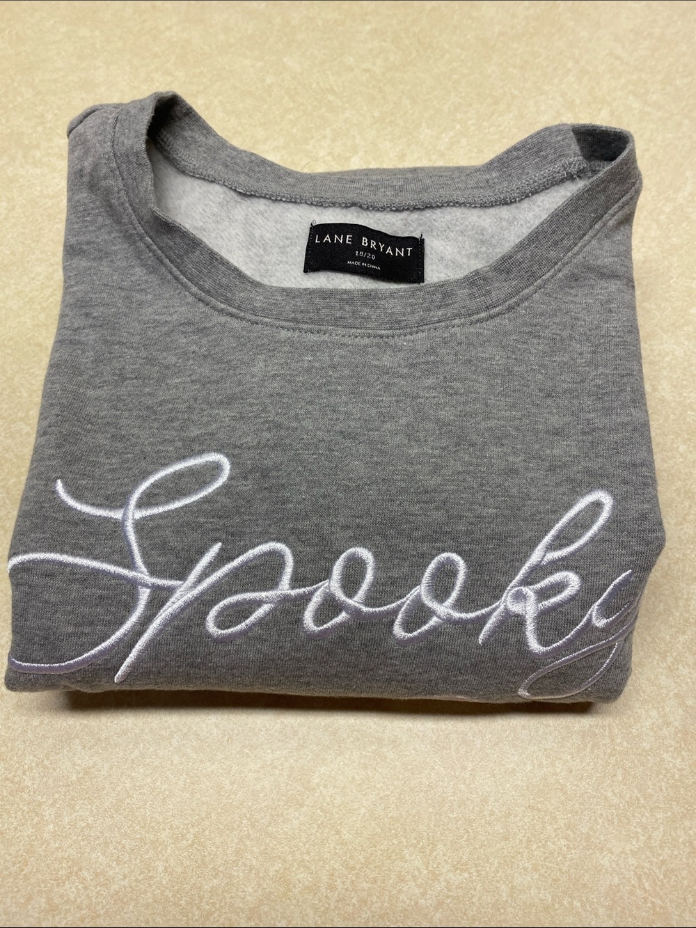 Lane Bryant Gray 'Spooky Season' Embroidered Crew Sweatshirt - Picture 9 of 9